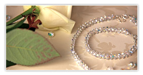 Close up view of precious wedding jewelry