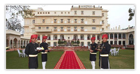 Royal welcome by professional service men at a wedding