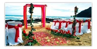 Seaview and wedding decorations at Beach Wedding in Lakshadweep