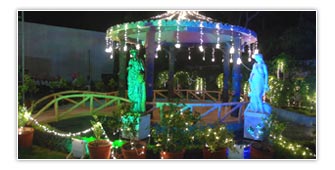 Venue with decorative lights, royal wedding palace in Jodhpur